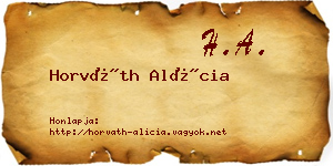 Horváth Alícia névjegykártya